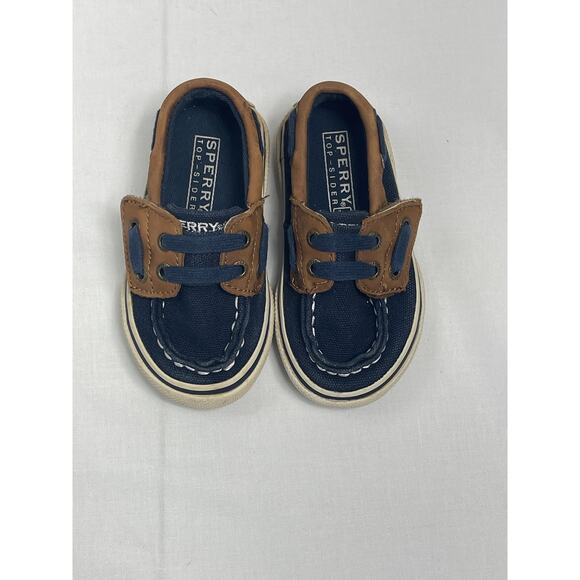 Sperry Top-Sider Kids Boat Shoes Leather-Canvas Slip On Toddler Boys Size 5.5W - Picture 2 of 8